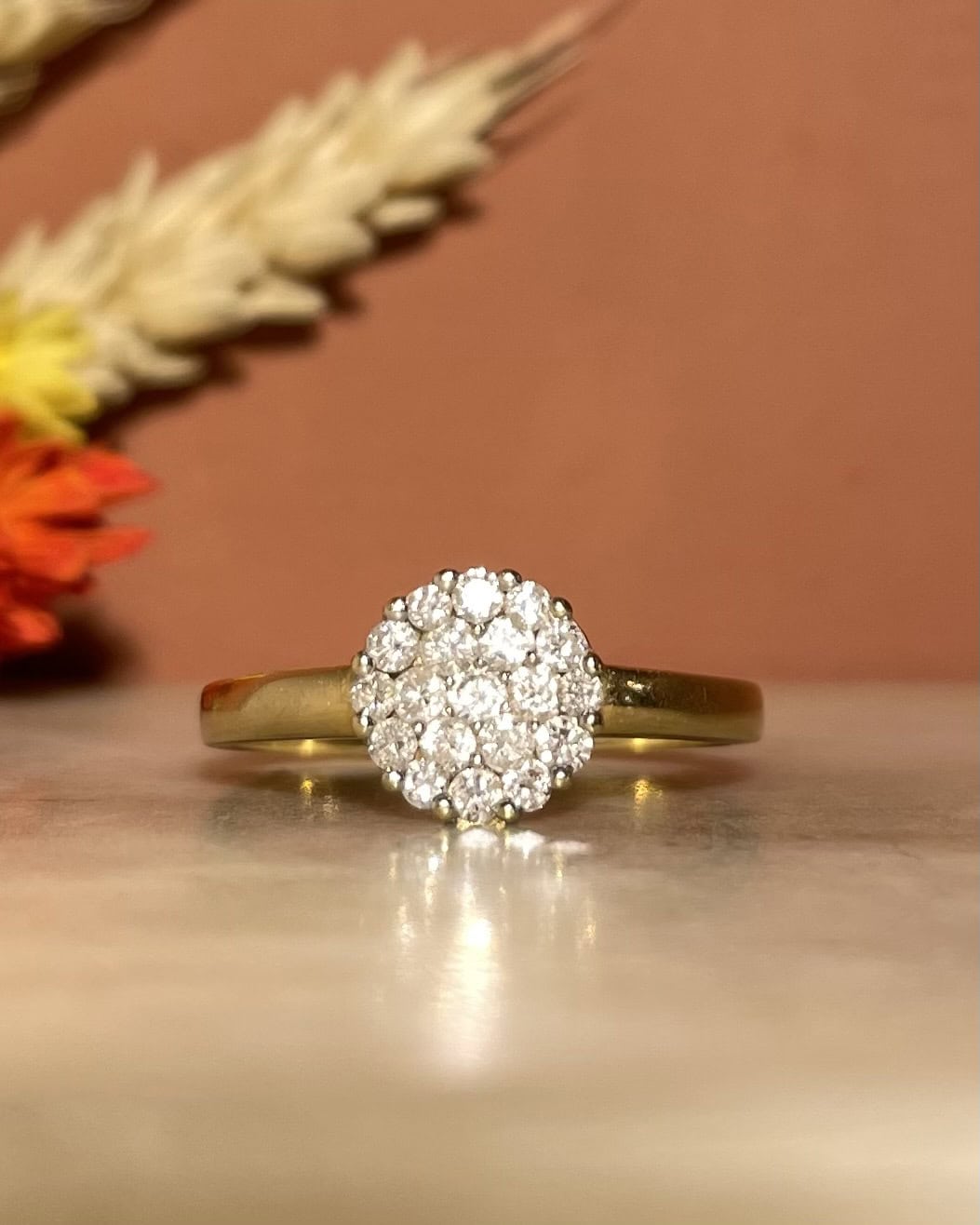 Bague Vintage Or 18 carats &amp; 19 Diamants &quot;Jennie&quot; - Elliade Paris