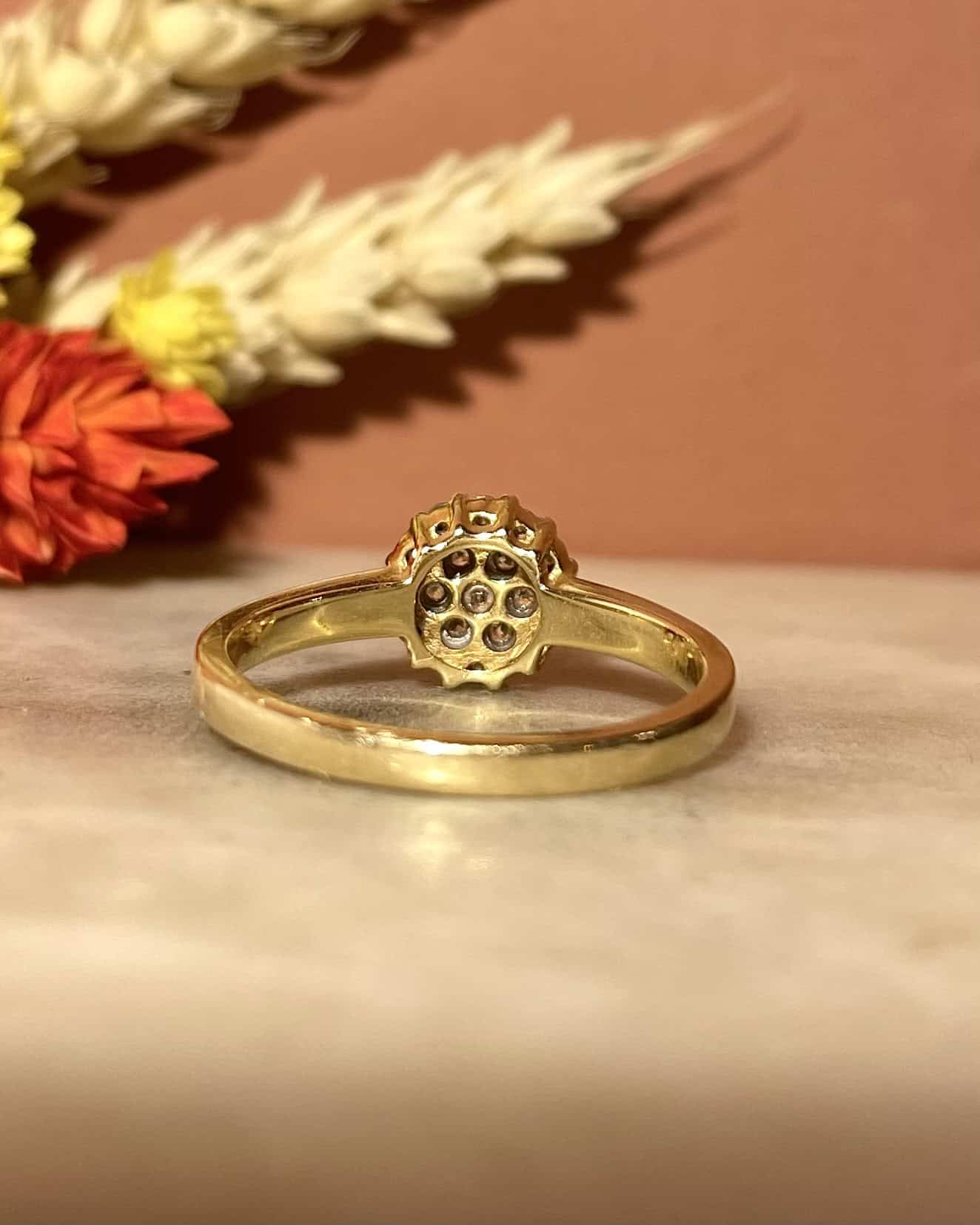 Bague Vintage Or 18 carats &amp; 19 Diamants "Jennie" - Elliade Paris