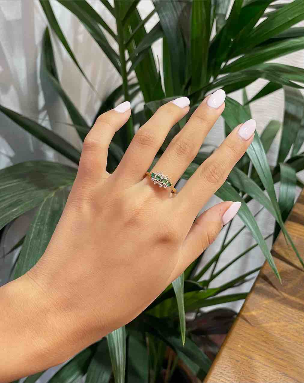 "Vera" Emerald &amp;amp; Diamond Constellation Ring