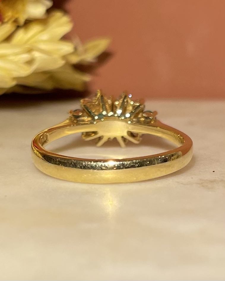 "Vera" Emerald &amp;amp; Diamond Constellation Ring