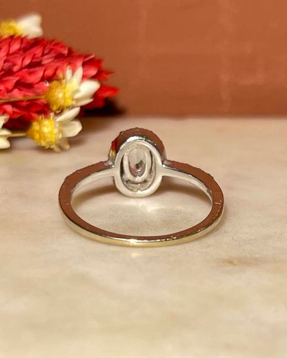 Bague style art-déco Aigue-Marine &amp; 22 Diamants &quot;Analy&quot;