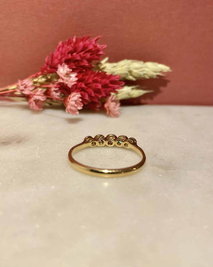 Bague Vintage Rivière 5 Diamants 0.34 carat &quot;Bruna&quot; - Elliade Paris