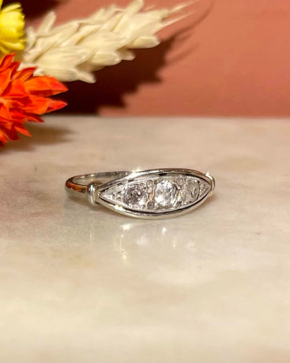 Bague Art-Déco Rivière Diamants 0.25 carat &quot;Tiana&quot;