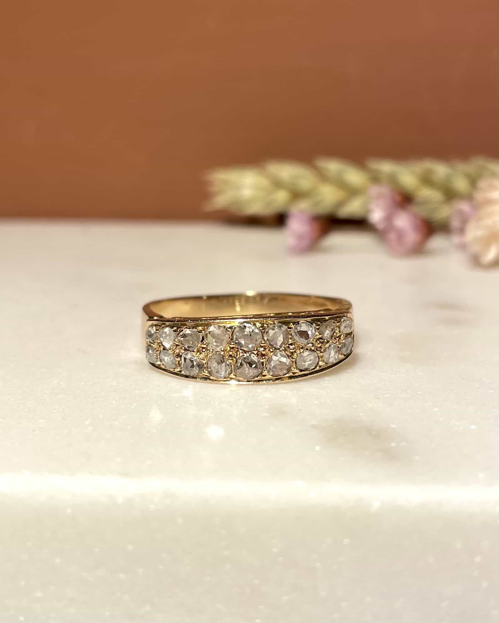 Bague Vintage Rivière de 18 Diamants "Théonara" - Elliade Paris