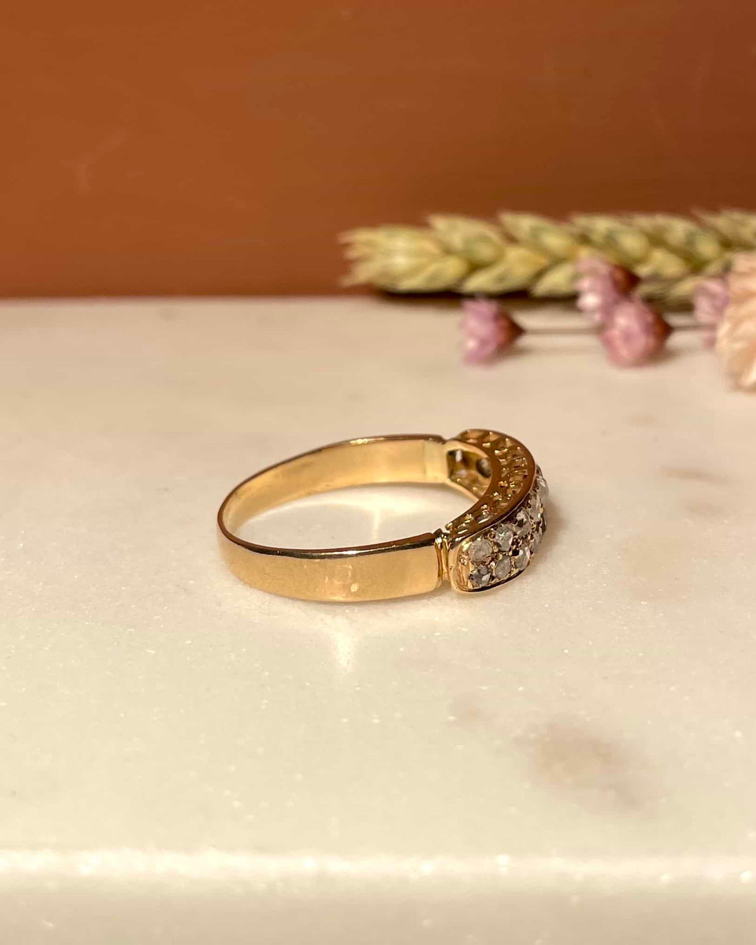 Bague Vintage Rivière de 18 Diamants &quot;Théonara&quot; - Elliade Paris