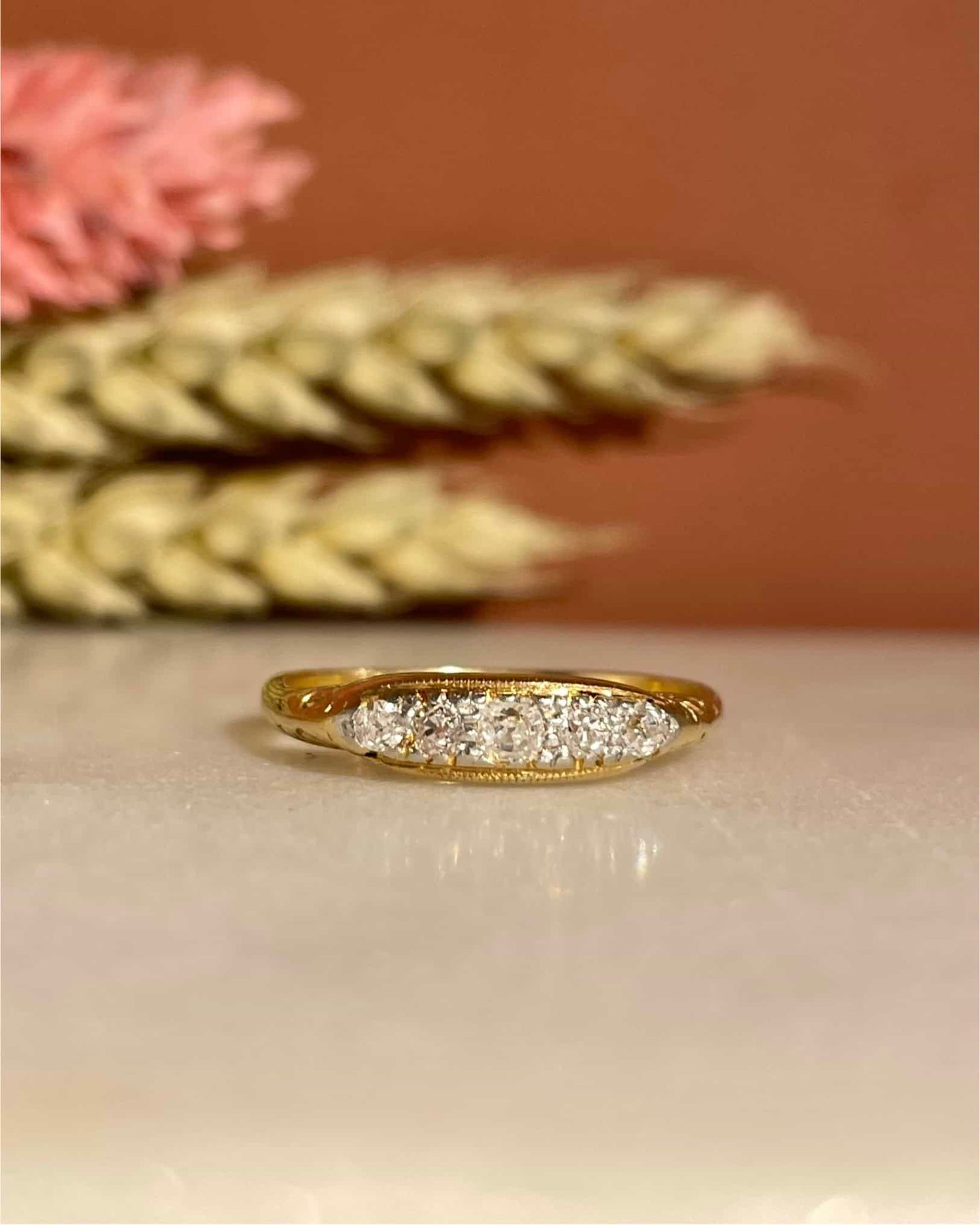 Bague Vintage Rivière de Diamants &quot;Haneïa&quot; - Elliade Paris