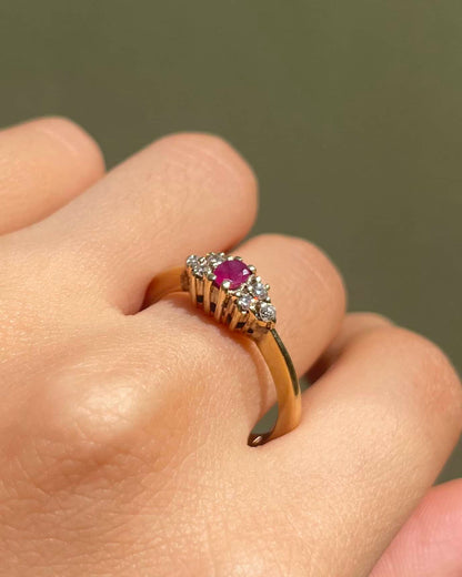Bague Vintage Rubis &amp; Diamant &quot;Zoé&quot; - Elliade Paris