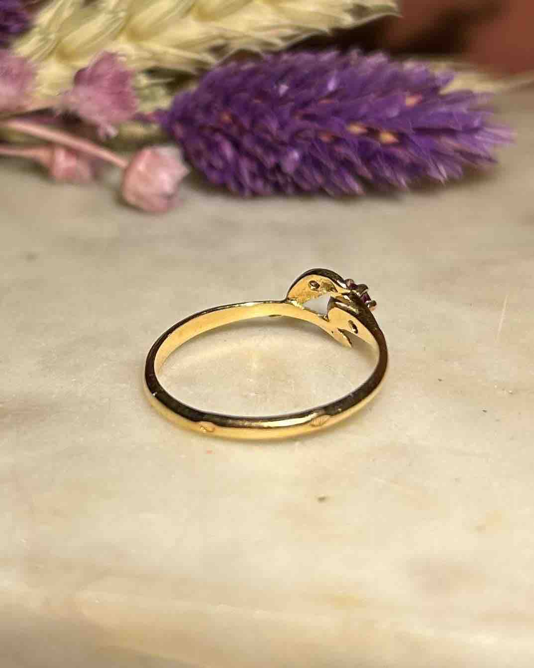 Bague Vintage Rubis &amp; Diamants "Faustine" - Elliade Paris