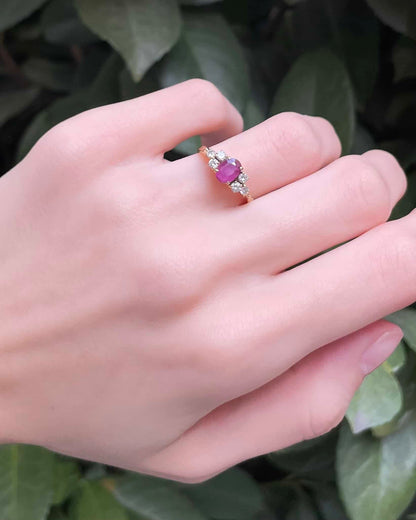 Bague Trilogie Rubis 1 carat &amp; Diamants &quot;Riviera&quot;