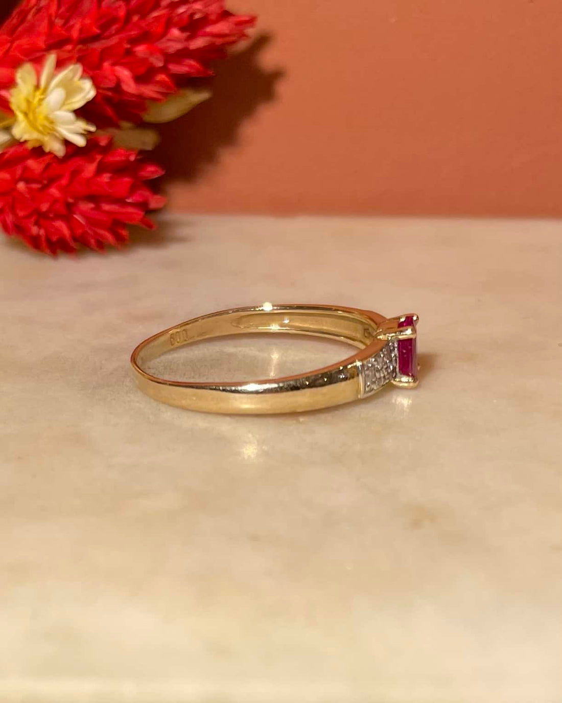 Bague Jonc Diamants &amp; Rubis &quot;Emeline&quot;