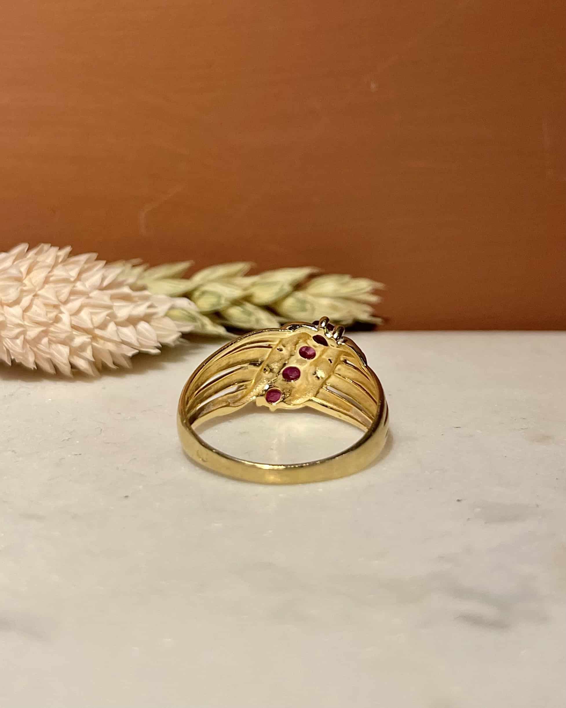 Bague Jonc Rubis 0.60 carat &amp; Diamants "Zelda" - Elliade Paris