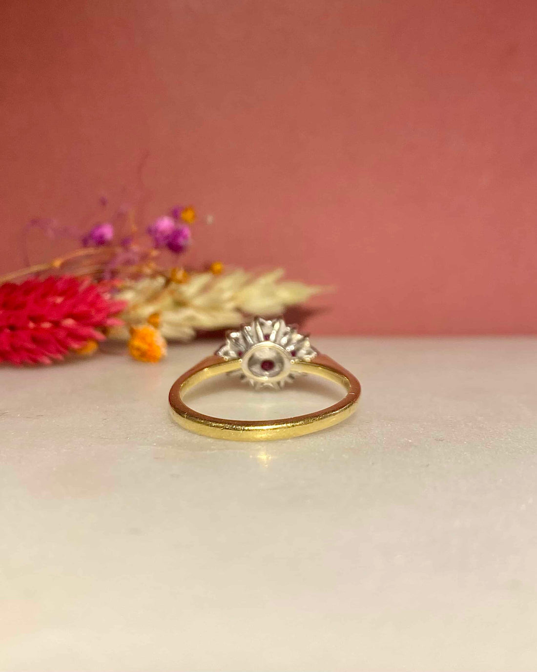 Bague Marguerite Rubis 0.64 carat &amp; Diamants &quot;Fanny&quot;
