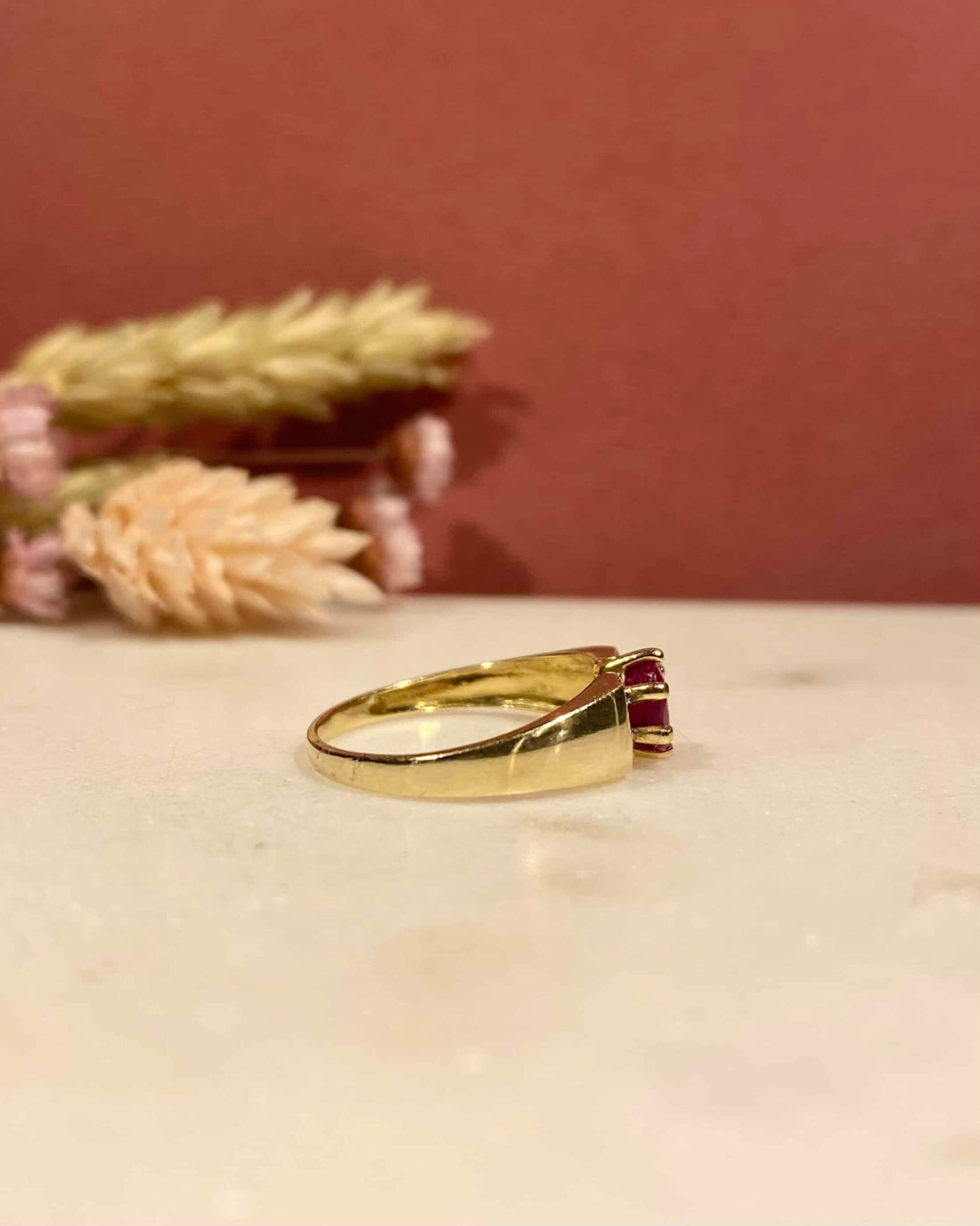 Bague Jonc Rubis 0.45 carat &amp; Diamants &quot;Rachelle&quot;