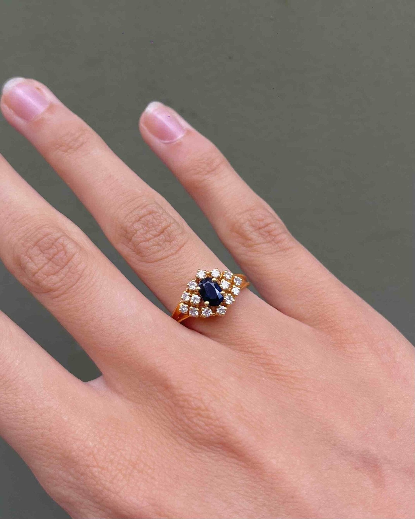 Bague vintage Saphir &amp; Diamants "Dola" - Elliade Paris