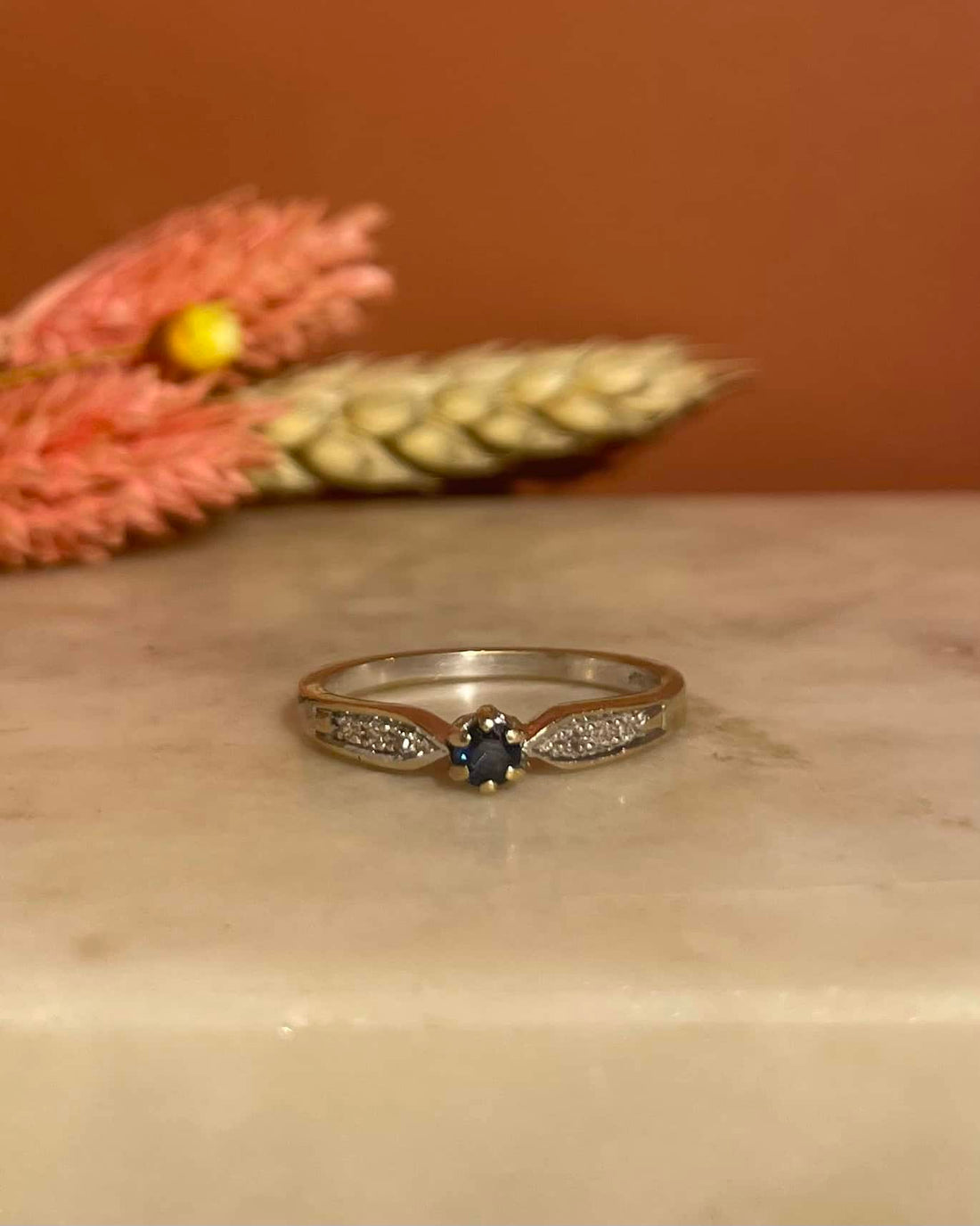 Bague Solitaire Saphir &amp; Diamants &quot;Fionna&quot;