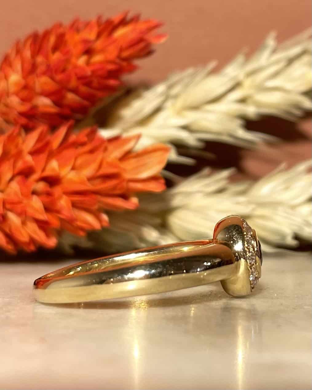 Bague jonc Saphir &amp; Diamants &quot;Nadège&quot;