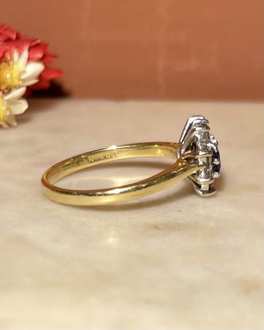 &quot;Wallie&quot; Daisy Sapphire &amp;amp; Diamond Ring