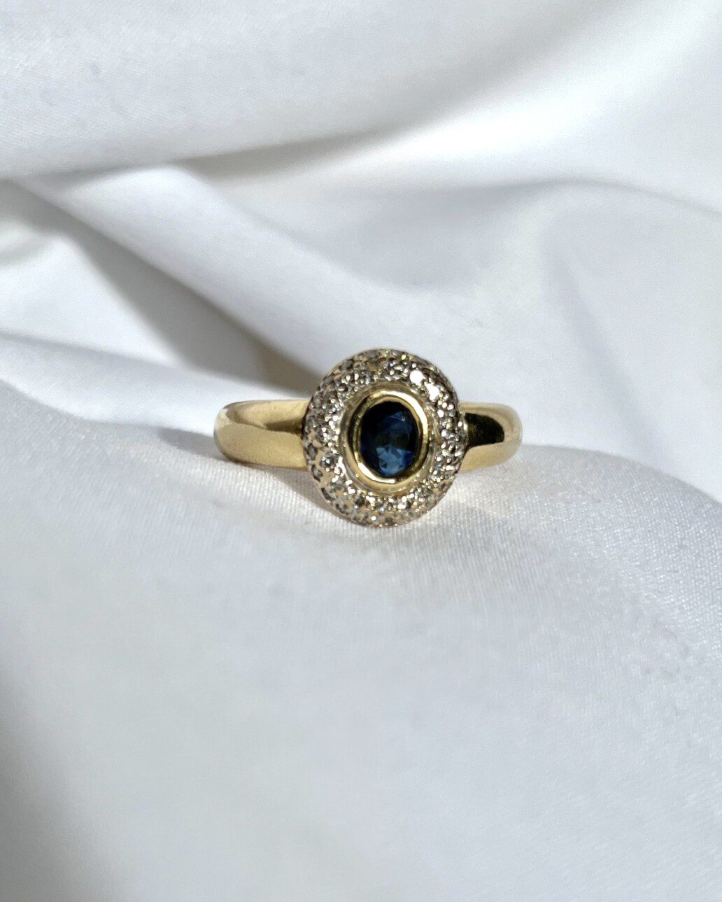 Bague Vintage saphir &amp; diamants &quot;Oriane&quot;