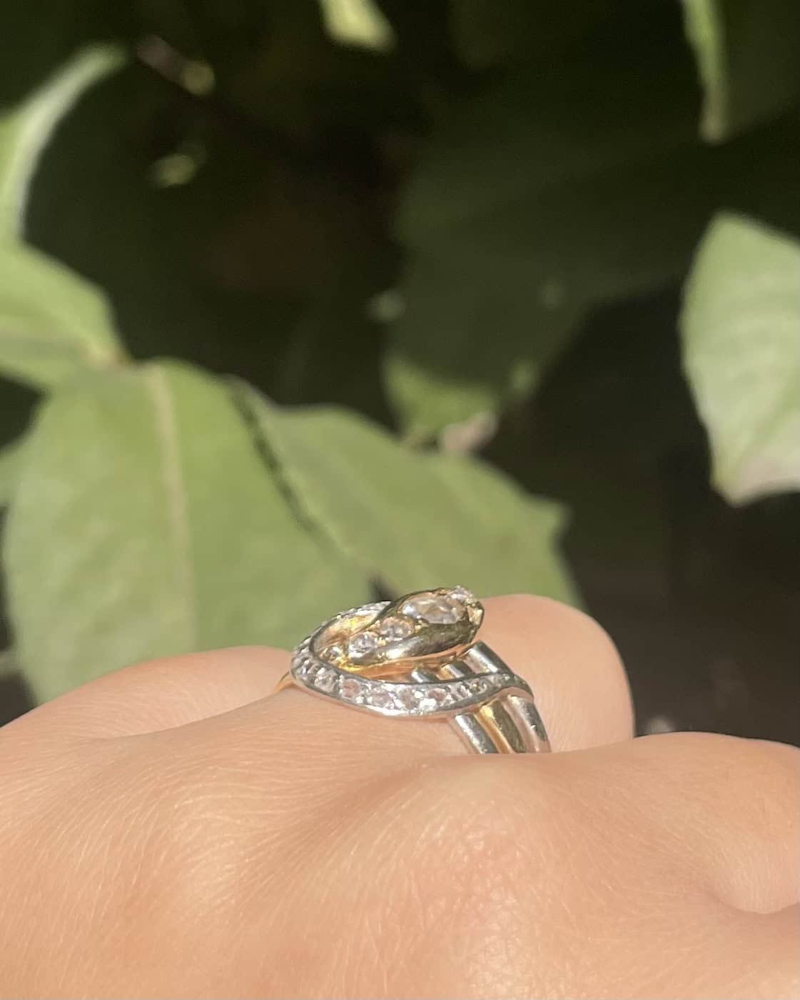 Bague Vintage Serpent Diamants 0.45 carat "Selena" - Elliade Paris
