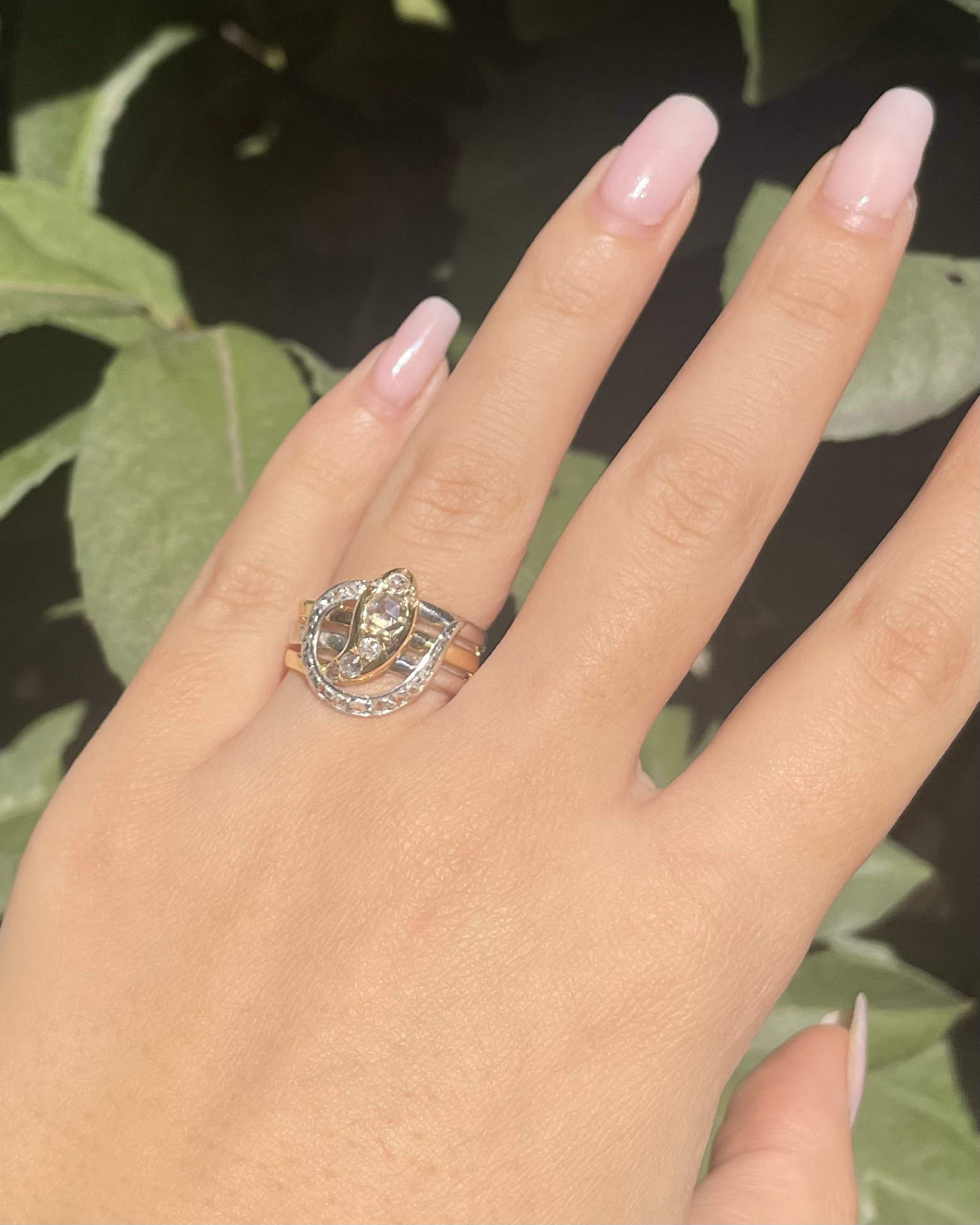 Bague Vintage Serpent Diamants 0.45 carat "Selena" - Elliade Paris