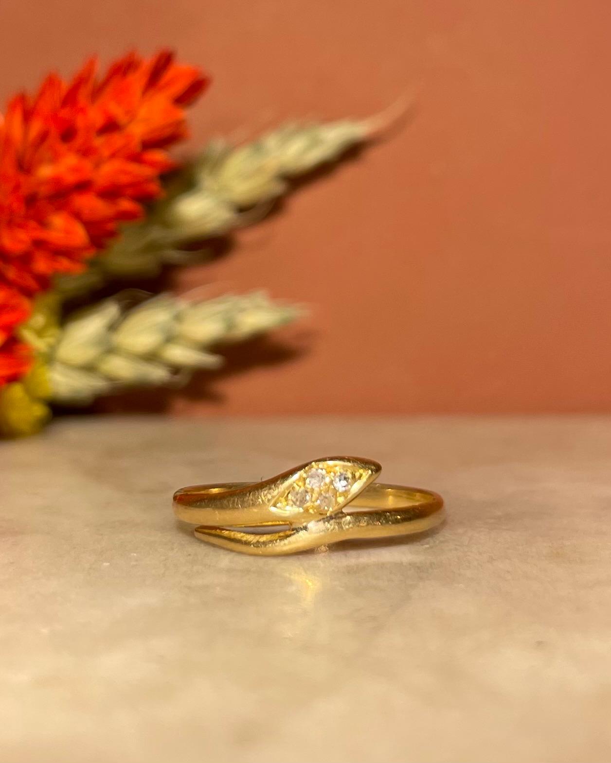 Bague Vintage Serpent Diamants "Marian" - Elliade Paris
