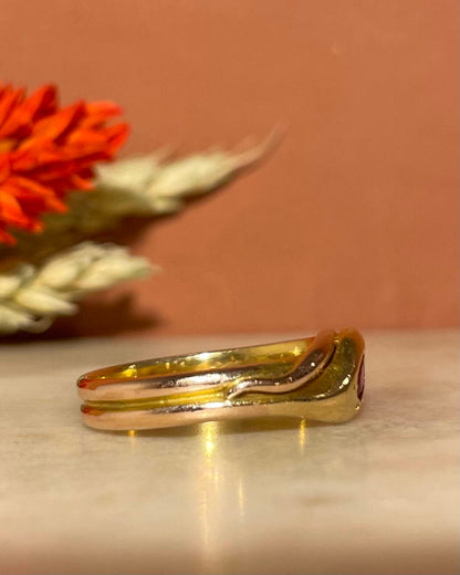 Bague Jonc Serpent Rubis &quot;Lou-Ange&quot;