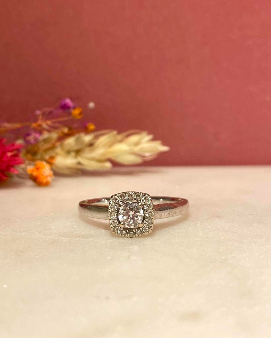 Bague Vintage Solitaire 17 Diamants "Jade" - Elliade Paris