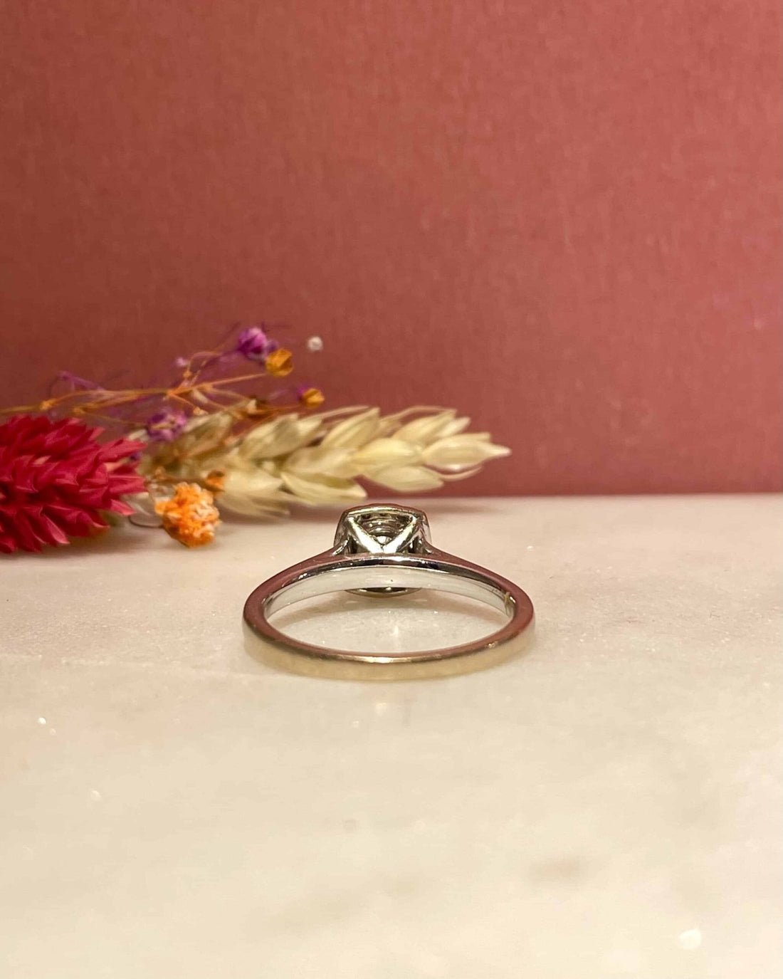 Bague Vintage Solitaire 17 Diamants &quot;Jade&quot; - Elliade Paris
