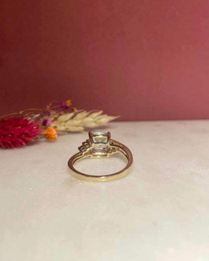 Bague Trilogie Aigue-Marine 1.90 carat &amp; Diamants &quot;Klervi&quot;