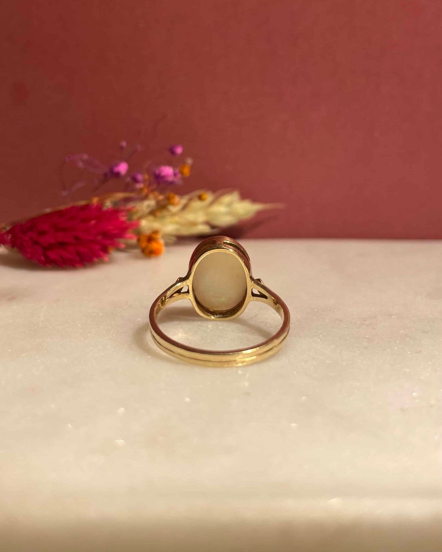 Bague Vintage Solitaire Opale 1.80 Carat &quot;Zenaya&quot; - Elliade Paris