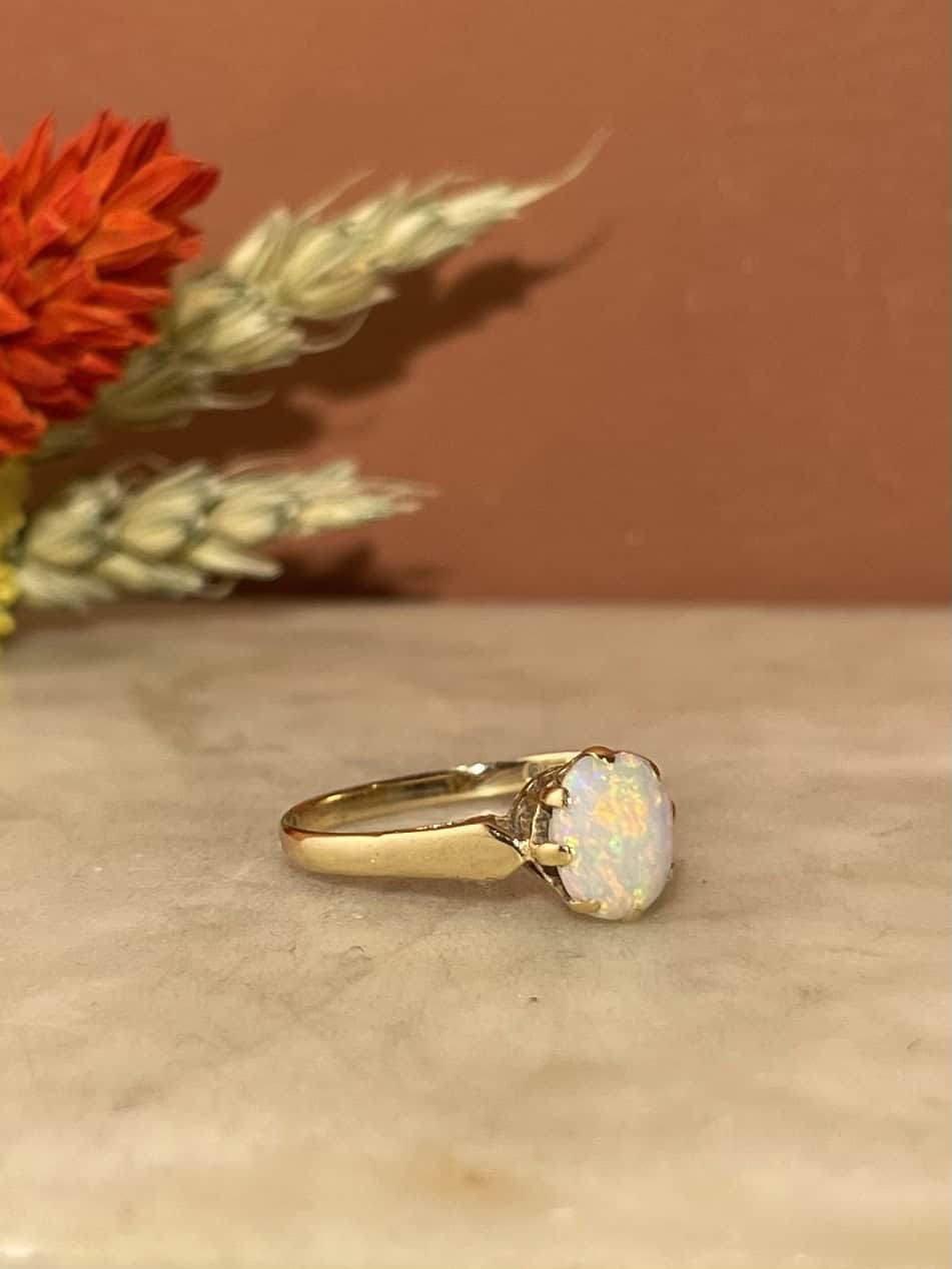 Bague Vintage Solitaire Opale "Rita" - Elliade Paris