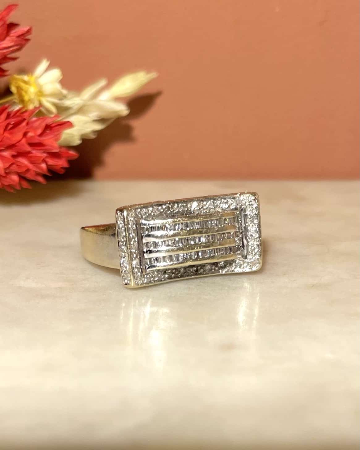 Bague Vintage Tank 124 Diamants "Alyssa" - Elliade Paris