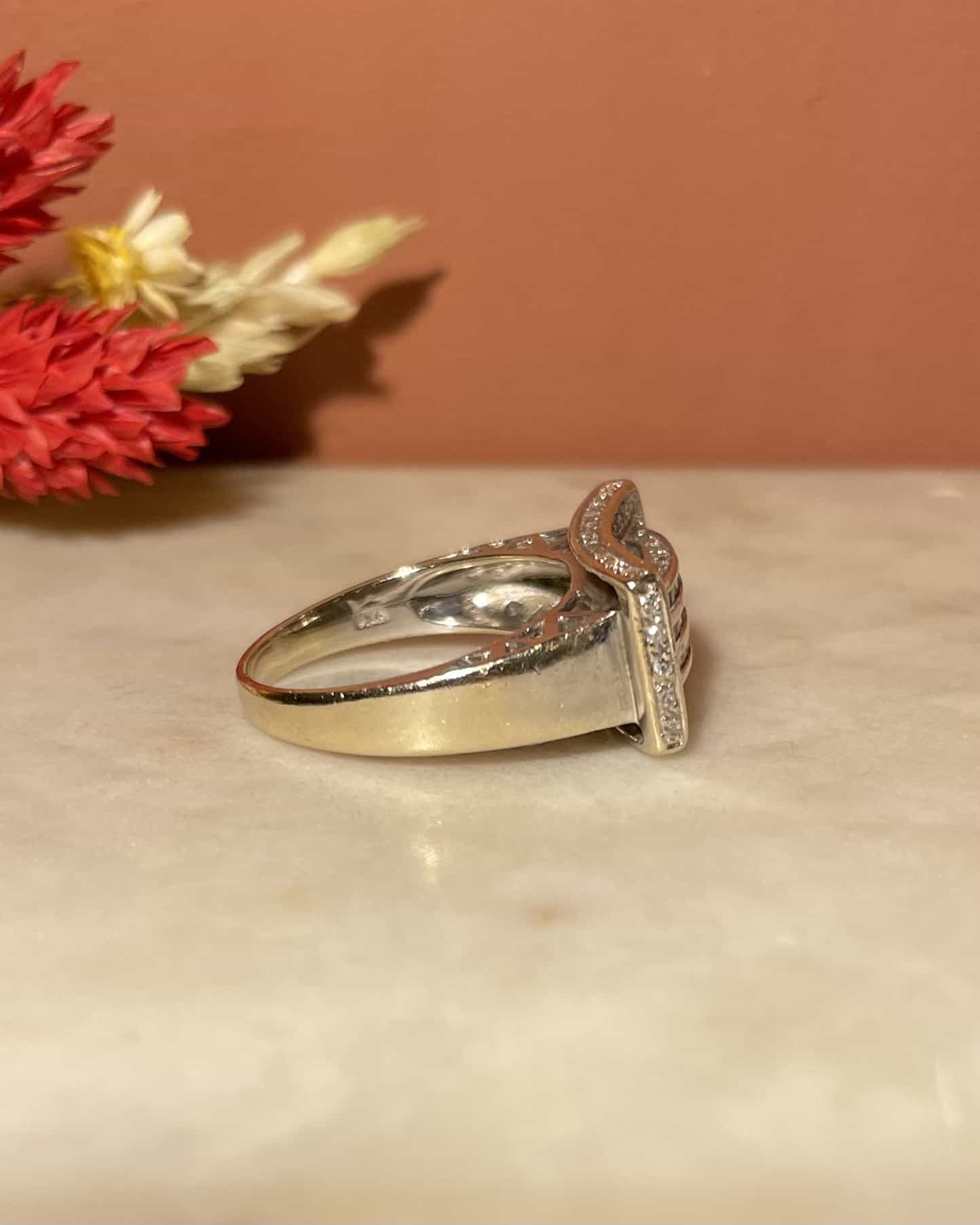 Bague Vintage Tank 124 Diamants "Alyssa" - Elliade Paris