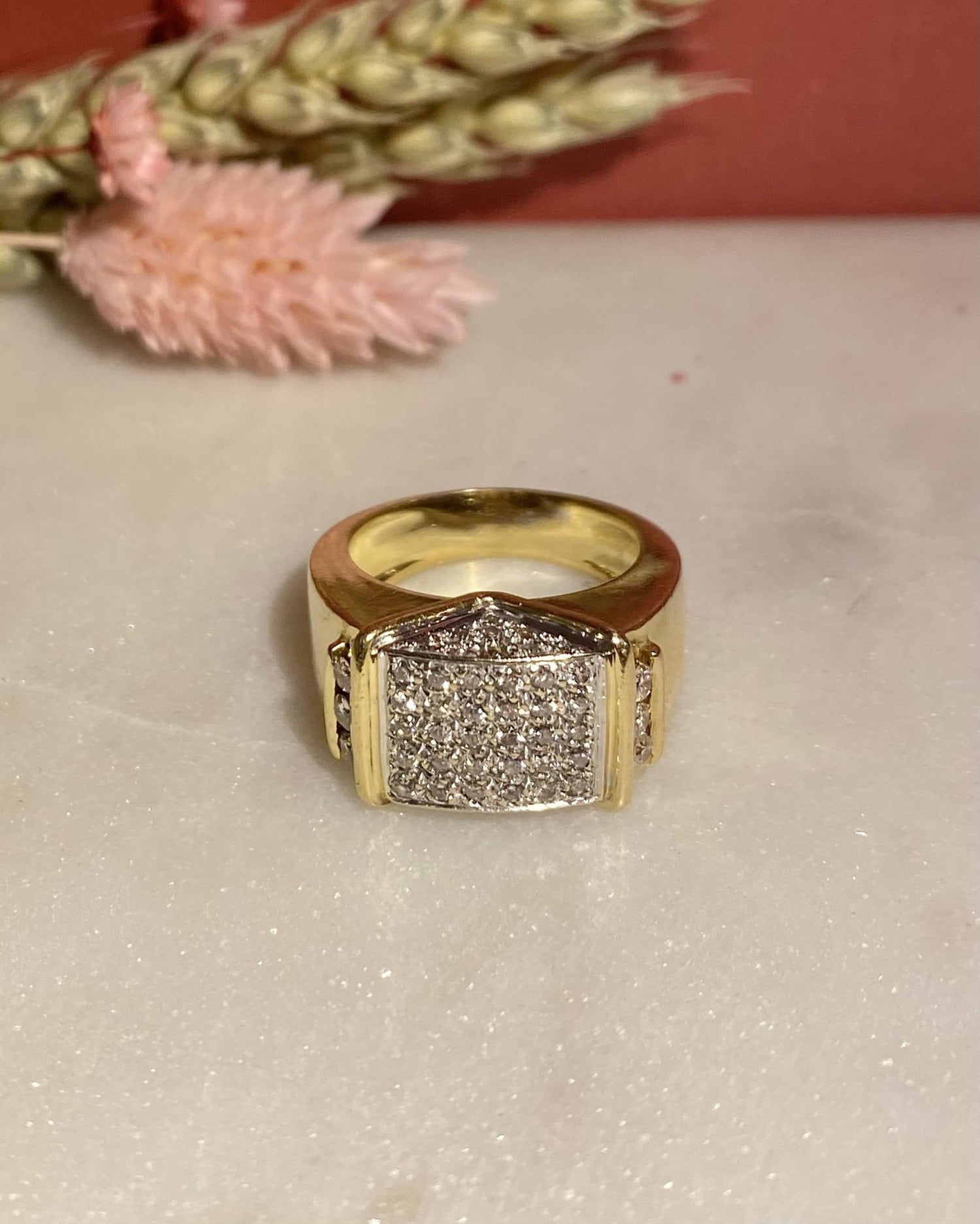 Bague Vintage Tank 60 Diamants &quot;Christina&quot; - Elliade Paris