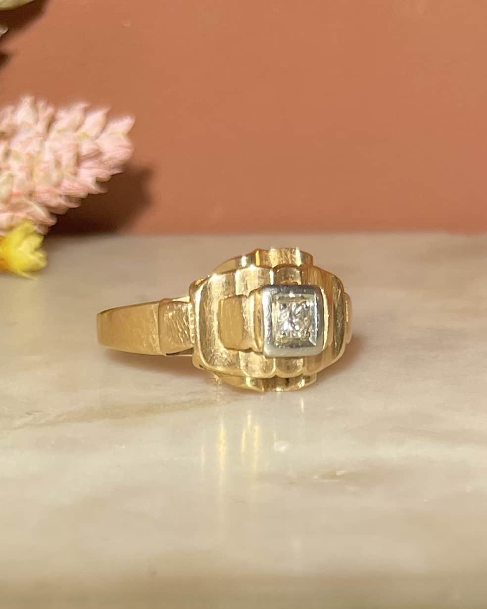 Bague Vintage Tank Diamant "Nelani" - Elliade Paris