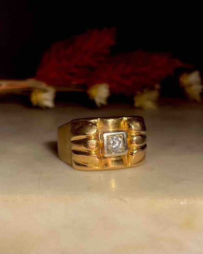 Bague Vintage Tank Diamant &quot;Olivia&quot; - Elliade Paris
