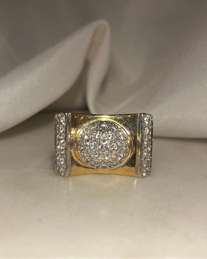 Bague Vintage Tank Diamants 0.80 carat &amp; or 13g &quot;Shaé&quot; - Elliade Paris