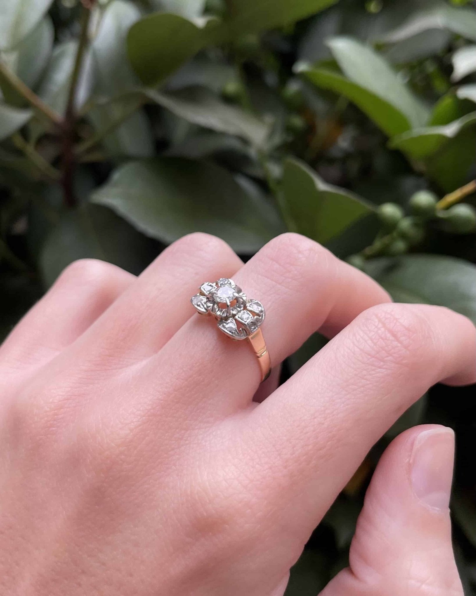 Bague Vintage Tank Diamants "Arsène" - Elliade Paris