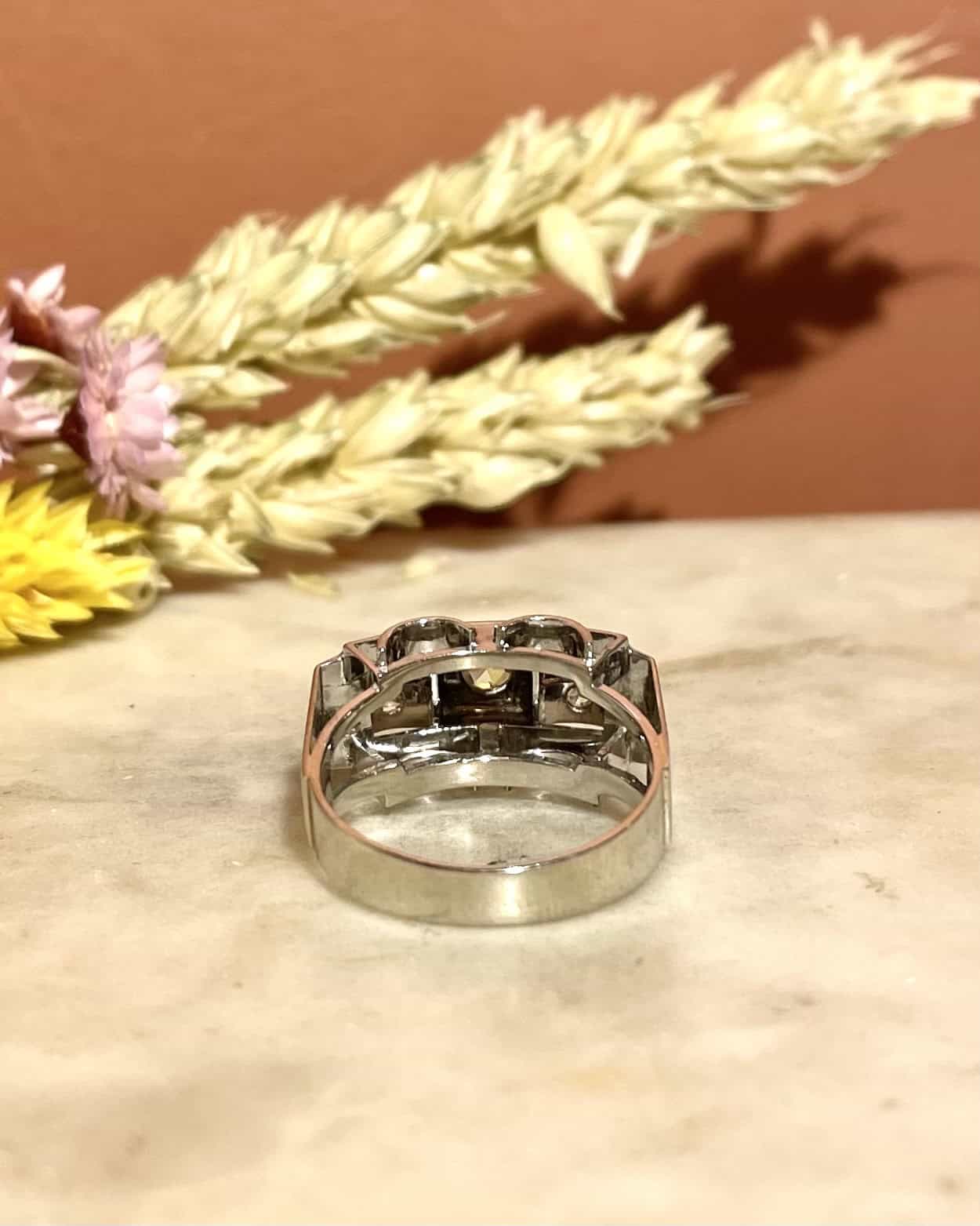 Bague Vintage Tank Diamants "Lorena" - Elliade Paris
