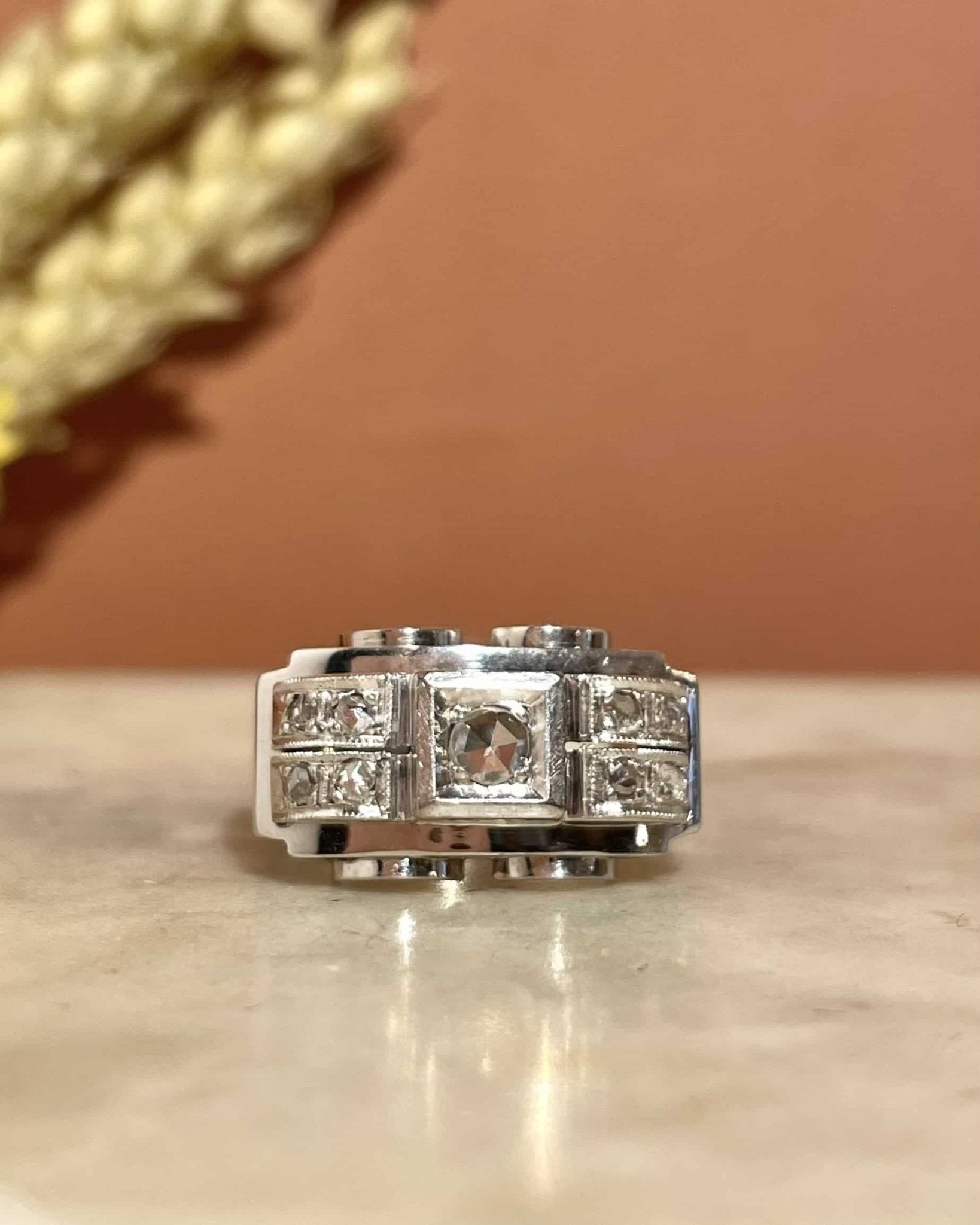 Bague Vintage Tank Diamants "Lorena" - Elliade Paris