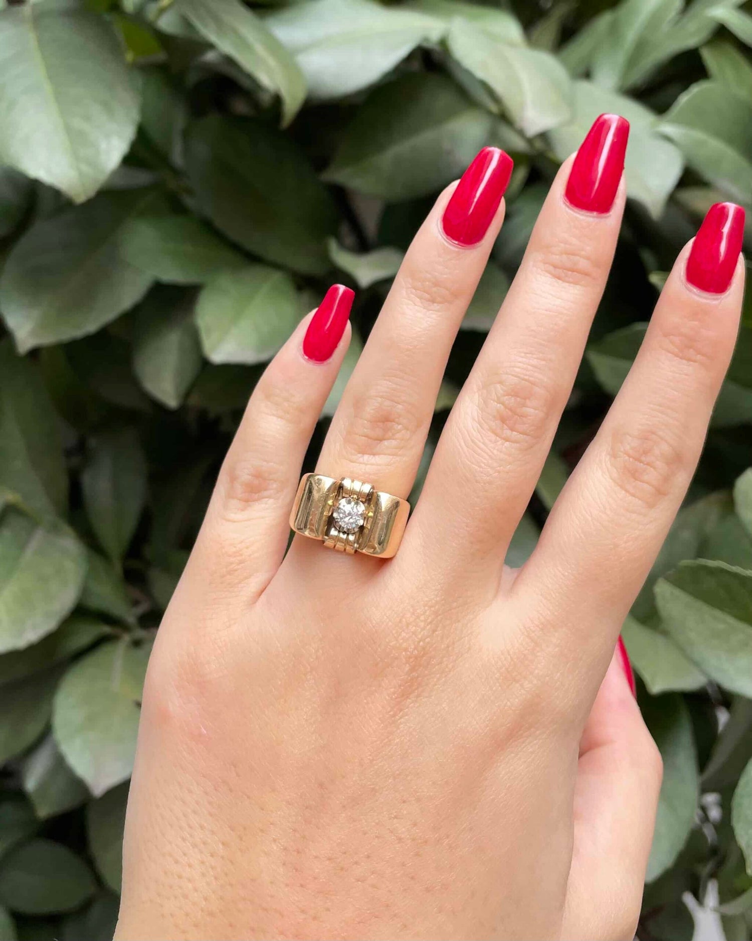 Bague Vintage Tank Diamant &quot;Ralph&quot;