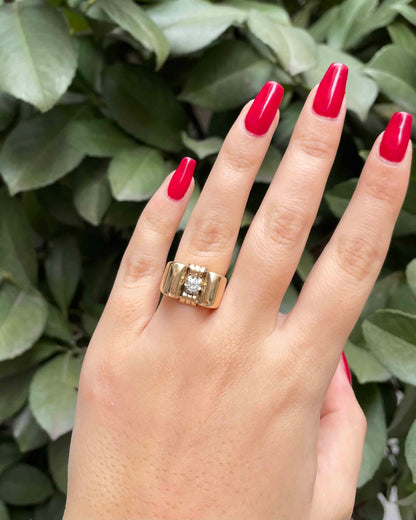 Bague Vintage Tank Diamant &quot;Ralph&quot;