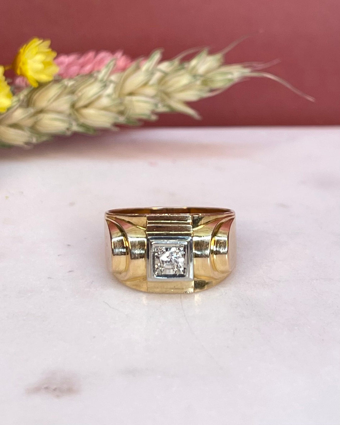 Bague Vintage Tank Diamants &quot;Sixtine&quot; - Elliade Paris