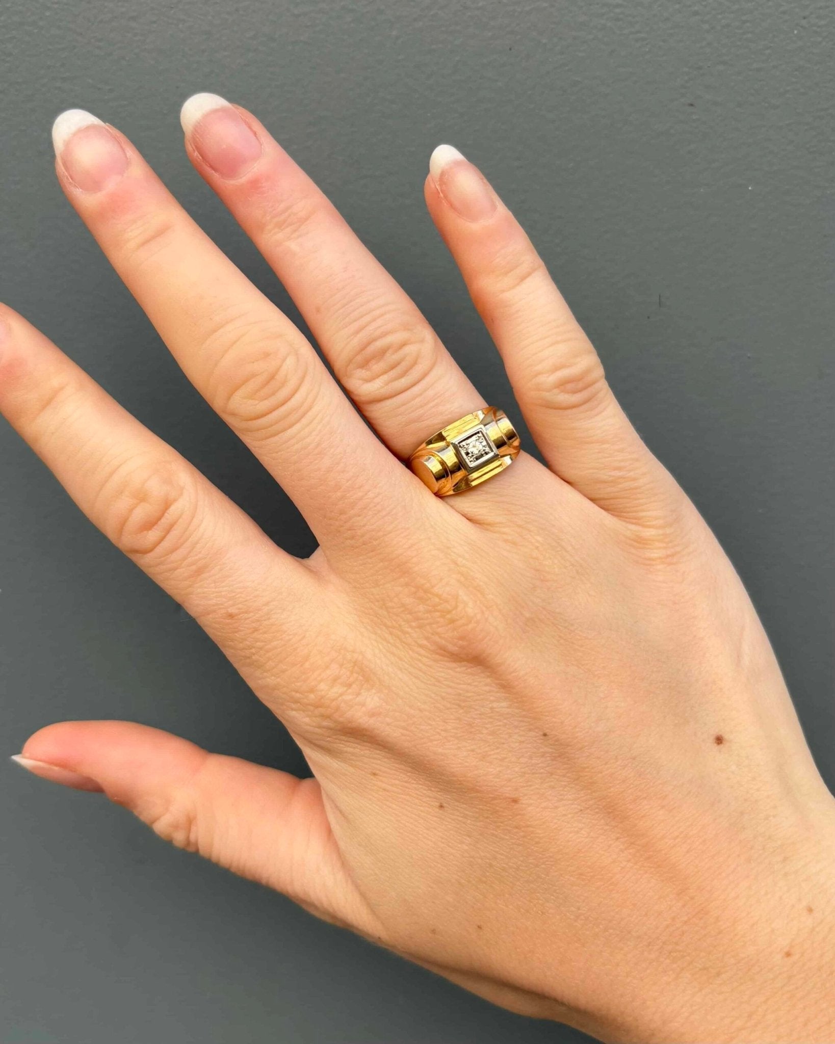 Bague Vintage Tank Diamants &quot;Sixtine&quot; - Elliade Paris