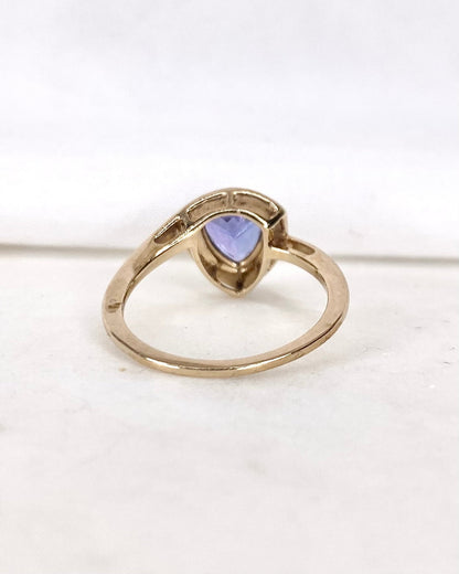 Bague Vintage Tanzanite 1.28 carat &amp; Diamants &quot;Zélie&quot; - Elliade Paris