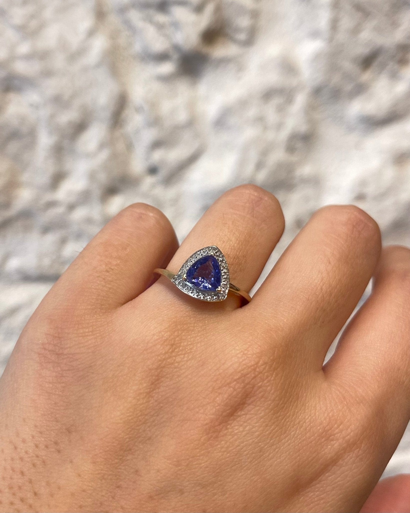 Bague Vintage Tanzanite 1.28 carat &amp; Diamants "Zélie" - Elliade Paris