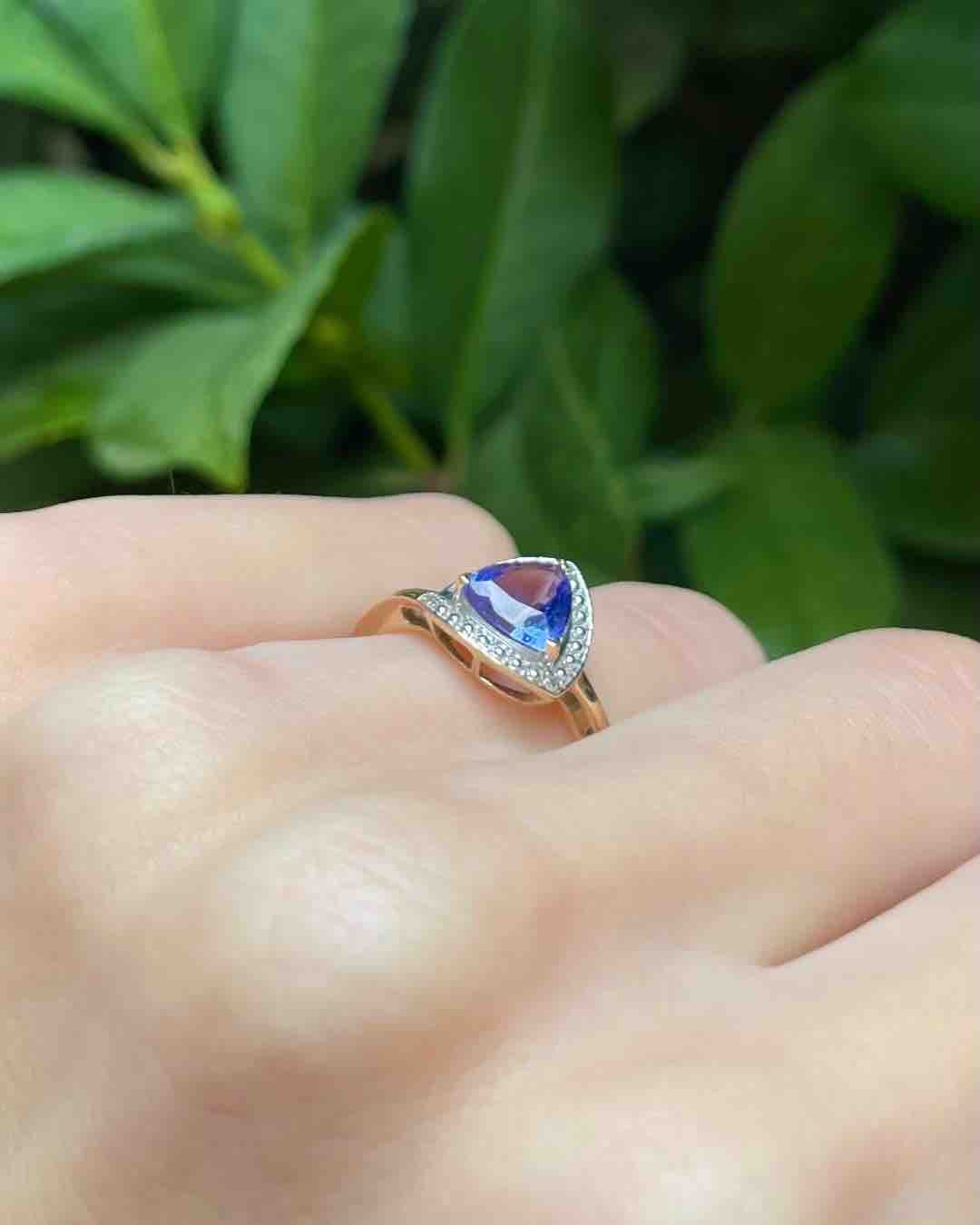 Bague Vintage Tanzanite &amp; Diamants &quot;Jessy&quot; - Elliade Paris