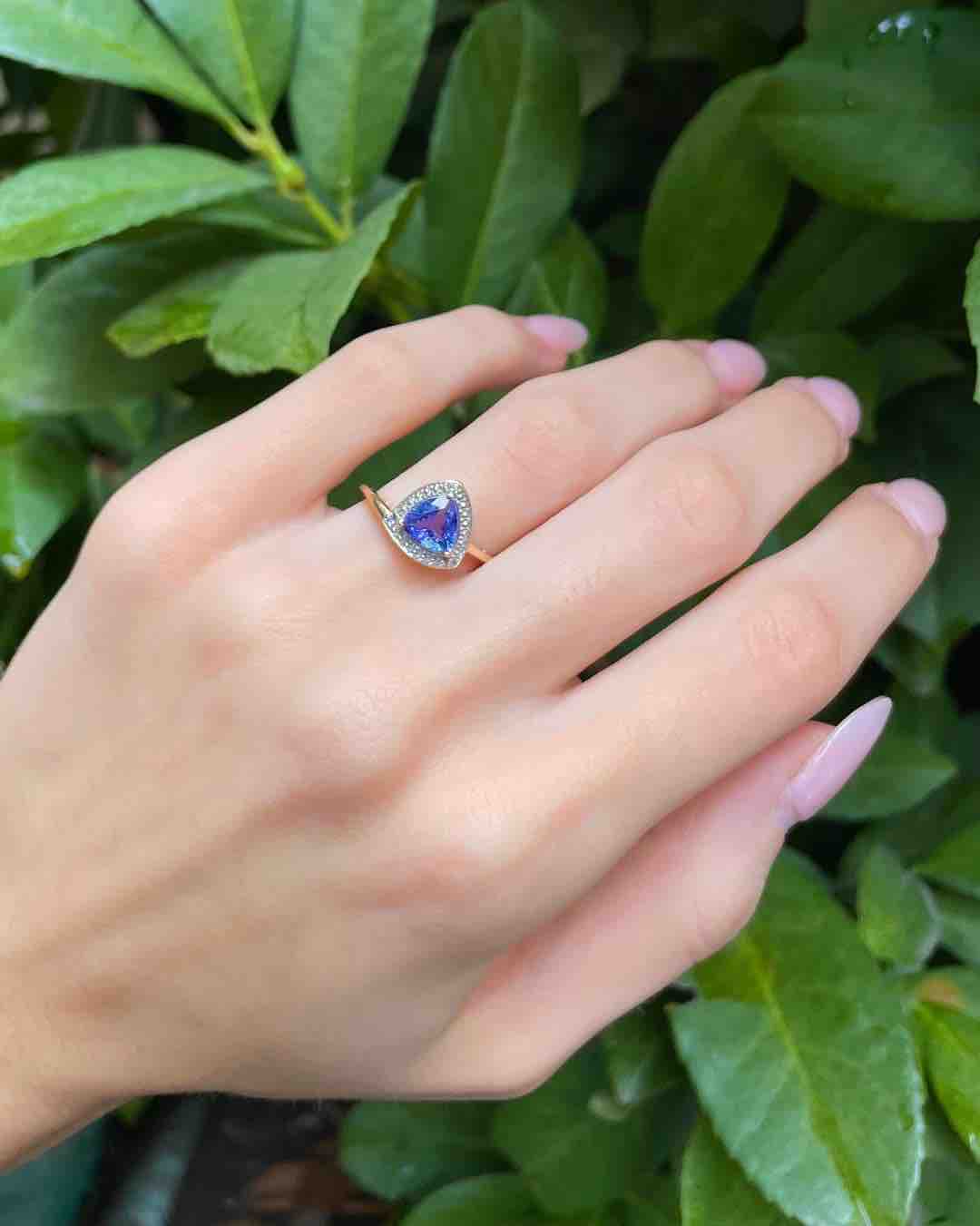 Bague Vintage Tanzanite &amp; Diamants "Jessy" - Elliade Paris