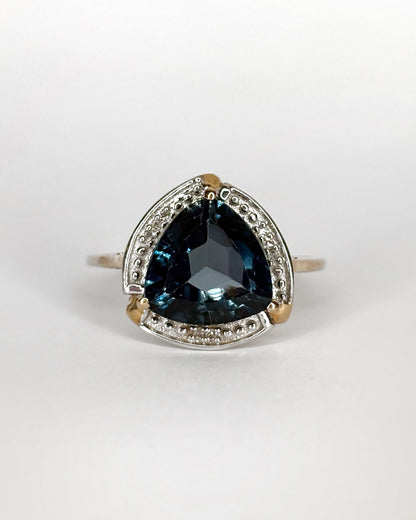 Bague Vintage Topaze 4.20 cts &amp; 8 Diamants &quot;Irène&quot; - Elliade Paris