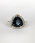 Bague Vintage Topaze 4.20 cts & 8 Diamants "Irène" - Elliade Paris